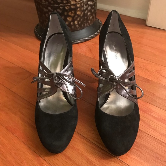 Calvin Klein High Heels black Grey shoes size 9.5 - Picture 6 of 8